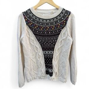 Anthropologie Angel of the North Cable knit Sweater size Large